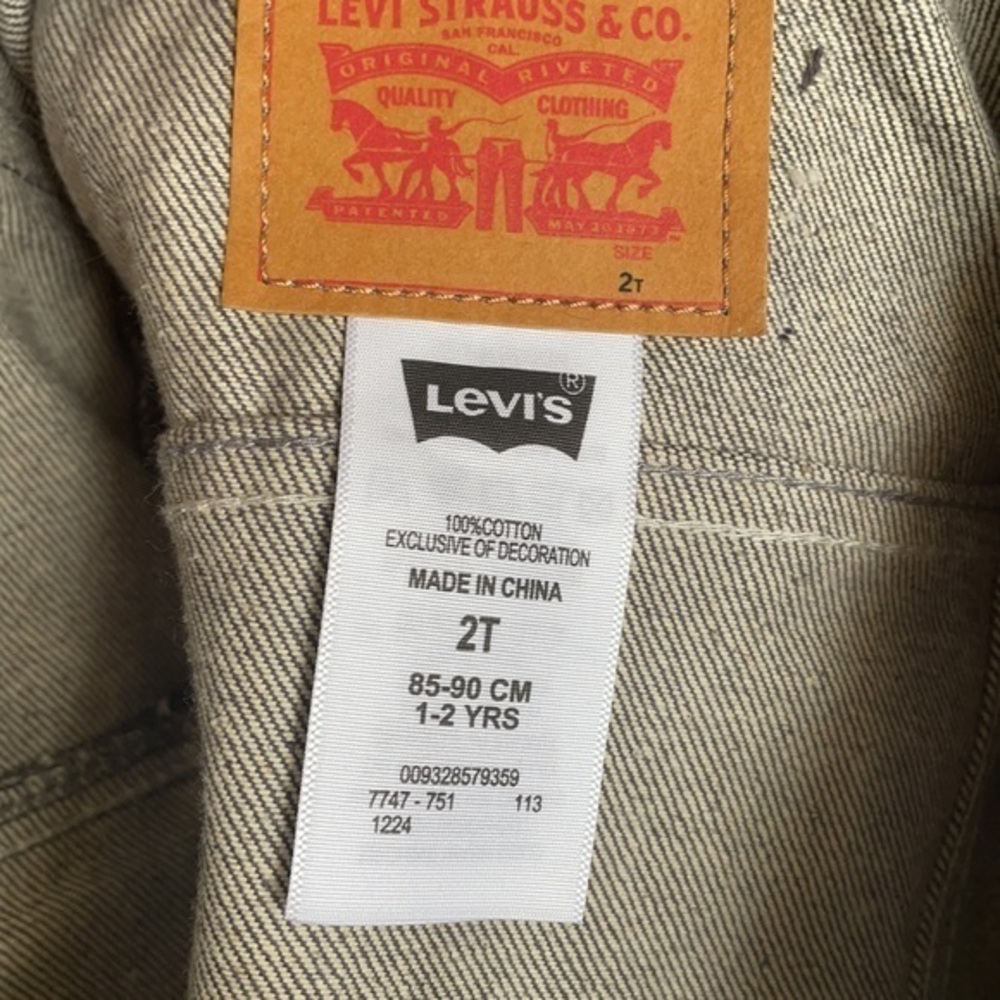 Levi’s gray starched denim jeans jacket 2T NWT - Picture 5 of 5